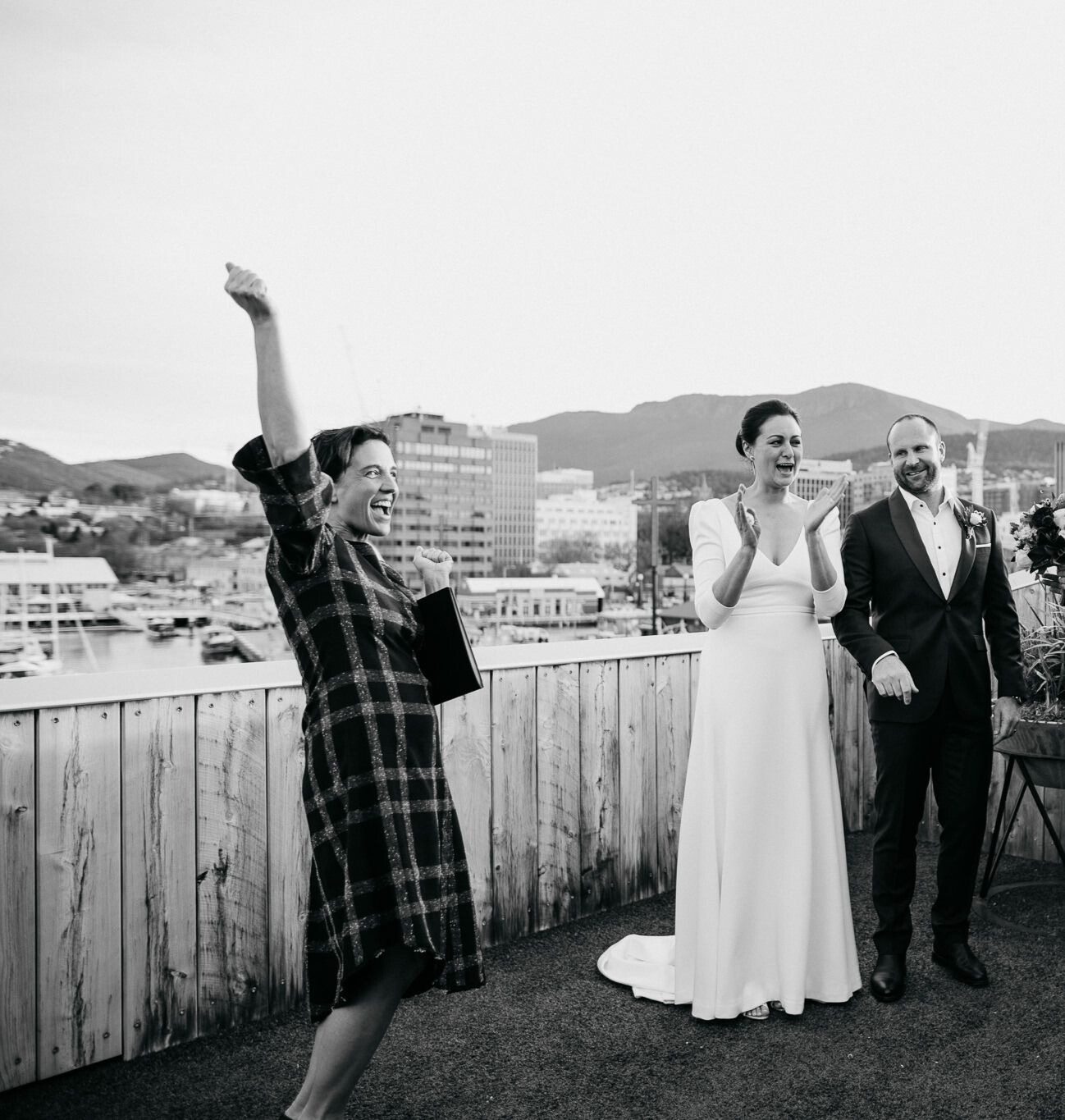 Officiant celebrating